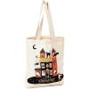 Hallmark 13″ Large Halloween Tote Bag (Haunted House) Reusable Canvas Bag for Trick or Treating, Grocery Shopping and More(Haunted House)