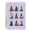 Hallmark Signature Halloween Card (Witch’s Hats with Flowers, Ghosts and Spiders)