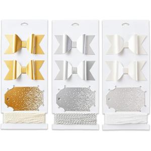 Hallmark Gift Wrapping Accessories (Gold, Silver, White) 6 Shiny Bows, 12 Gift Tags, 9 Yards of Twine for Birthdays, Christmas, Hanukkah, Valentine’s Day, Weddings, Baby Showers