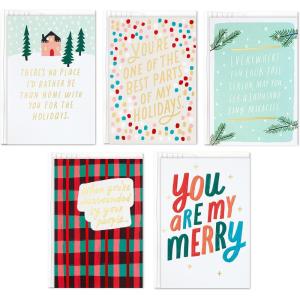 Hallmark Good Mail Christmas Cards Assortment, Merry Everything (5 Cards with Envelopes)(Plaid and Pine  Pack of Cards)