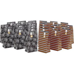Hallmark Halloween Boo Bags with Sticker Tags (30 Gift Bags with Gift Tag Stickers: Spiderwebs, Black and Orange Stripes, Ghosts) Paper Treat Sacks for Kids, Coworkers, Teachers, Classmates, Neighbors(Treat Sacks  30 Pack)