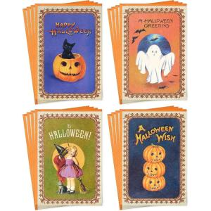Hallmark Halloween Cards Assortment, Vintage Halloween (16 Cards and Envelopes)(Vintage Halloween)