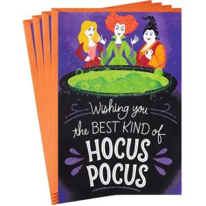 Hallmark Hocus Pocus Pack of Halloween Cards, Sanderson Sisters (4 Cards with Envelopes)(Hocus Pocus Halloween  4 Cards)