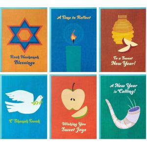 Hallmark Tree of Life Rosh Hashanah Card Assortment, Sweet Joys (36 Cards with Envelopes)
