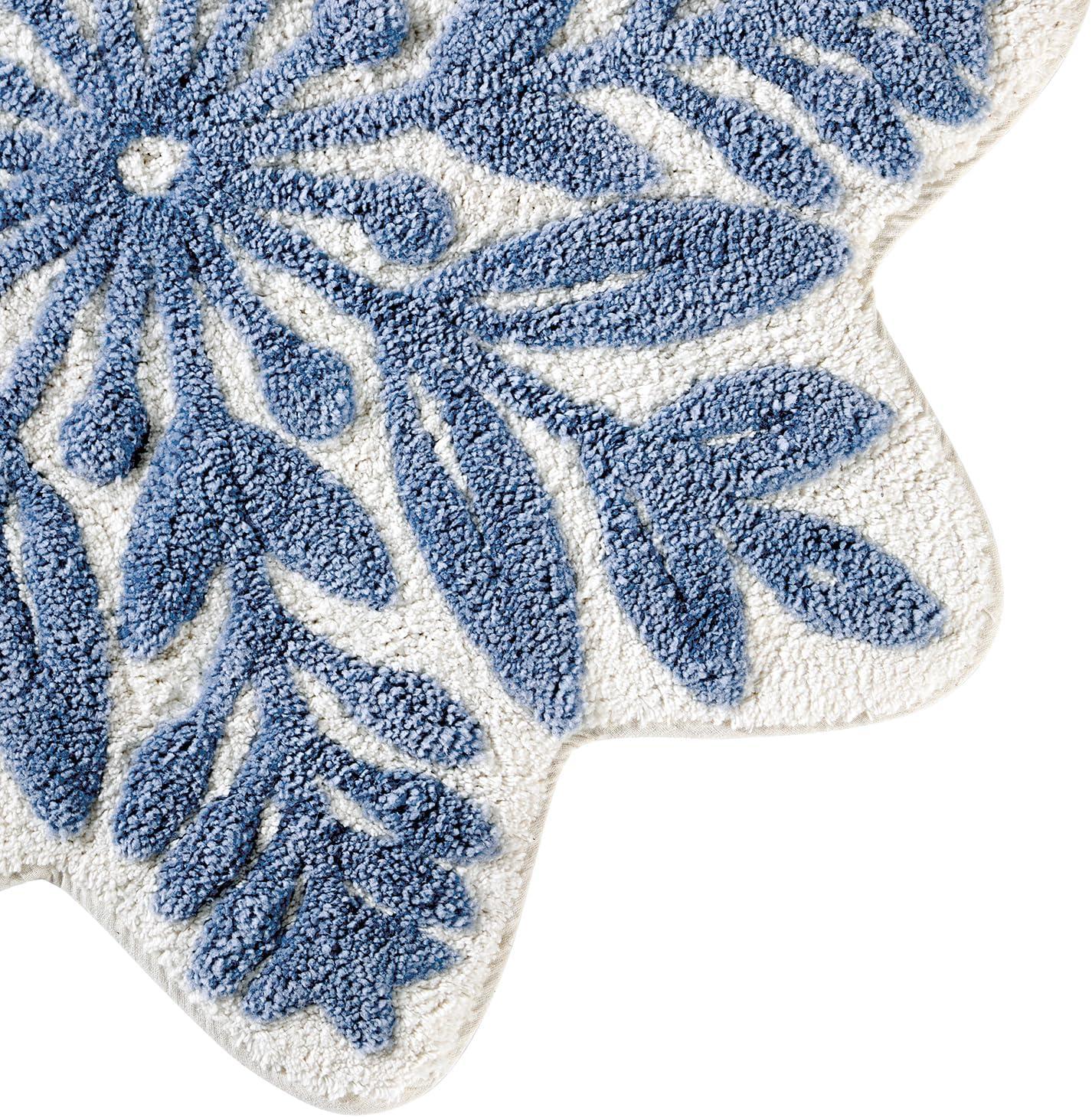 imageHallmark Bath Rug Scallop Edge with Soft Tufted Pile Holiday Home Decor Christmas Wreath 30quot RoundSnowflake