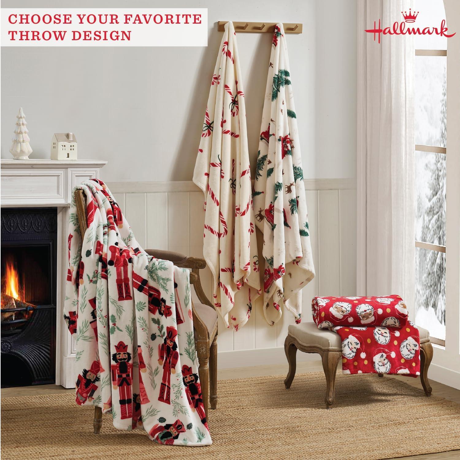 imageHallmark Blanket Soft Plush Oversized Throw Blanket for Couch or Bed for YearRound Use Fade ampamp Pill Resistant Cozy Christmas RedGreen 50quot x 70quot