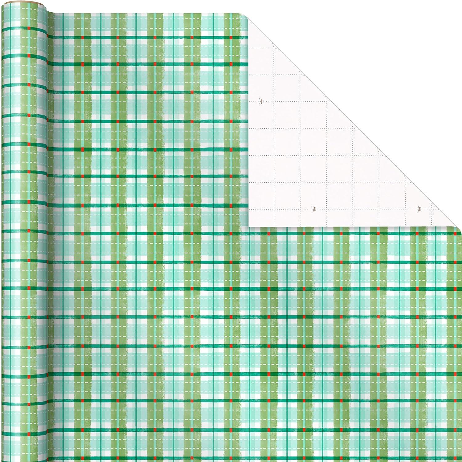 imageHallmark Christmas Wrapping Paper with Cutlines on Reverse 3 Rolls 120 Sq Ft Total Winter City Scene Rustic Snowflakes on Red Nutcrackers with FoliageStorybook Critters Snowmen Green and Blue Plaid