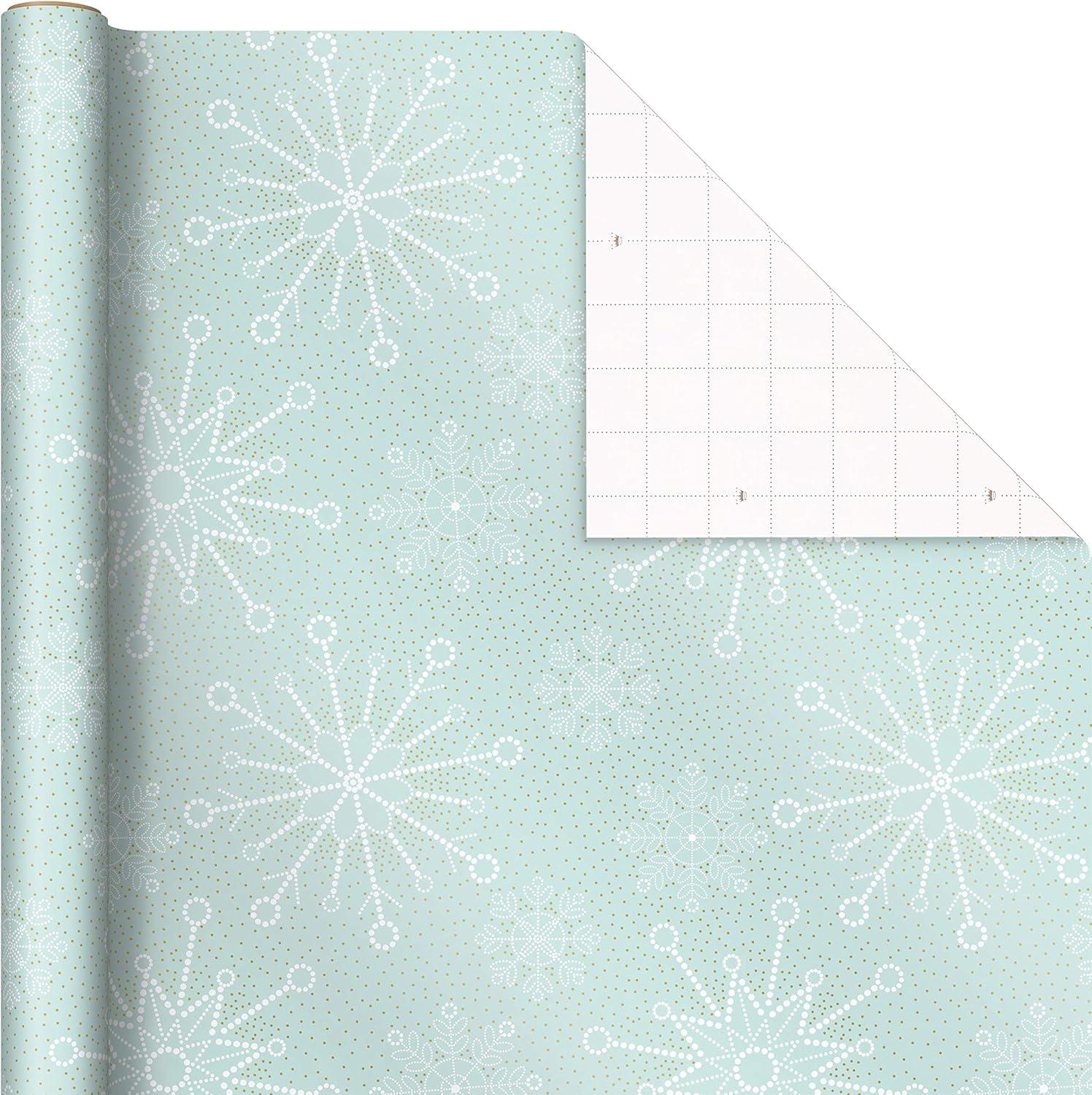 imageHallmark Christmas Wrapping Paper with Cutlines on Reverse 3 Rolls 120 Sq Ft Total Winter City Scene Rustic Snowflakes on Red Nutcrackers with FoliagePink Mint Gold Reindeer Christmas Trees Snowflakes