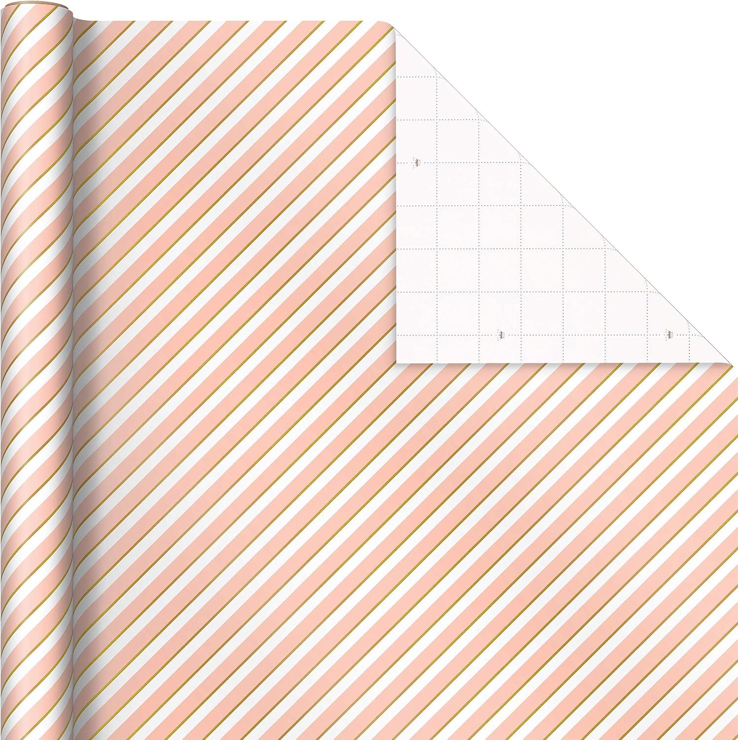 imageHallmark Christmas Wrapping Paper with Cutlines on Reverse 3 Rolls 120 Sq Ft Total Winter City Scene Rustic Snowflakes on Red Nutcrackers with FoliagePink Mint Gold Reindeer Christmas Trees Snowflakes