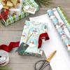 Hallmark Christmas Wrapping Paper with Cutlines on Reverse (3 Rolls: 120 Sq. Ft. Total) Winter City Scene, Rustic Snowflakes on Red, Nutcrackers with Foliage(Storybook Critters  Snowmen  Green and Blue Plaid)