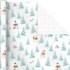Hallmark Christmas Wrapping Paper with Cutlines on Reverse (3 Rolls: 120 Sq. Ft. Total) Winter City Scene, Rustic Snowflakes on Red, Nutcrackers with Foliage(Storybook Critters  Snowmen  Green and Blue Plaid)