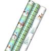 Storybook Critters  Snowmen  Green and Blue Plaid