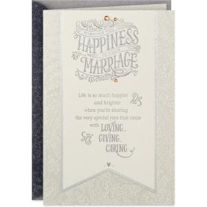 Hallmark Wedding Card, Bridal Shower Card, Engagement Card (So Right for Each Other)(Wishing You Happiness in Your Marriage)