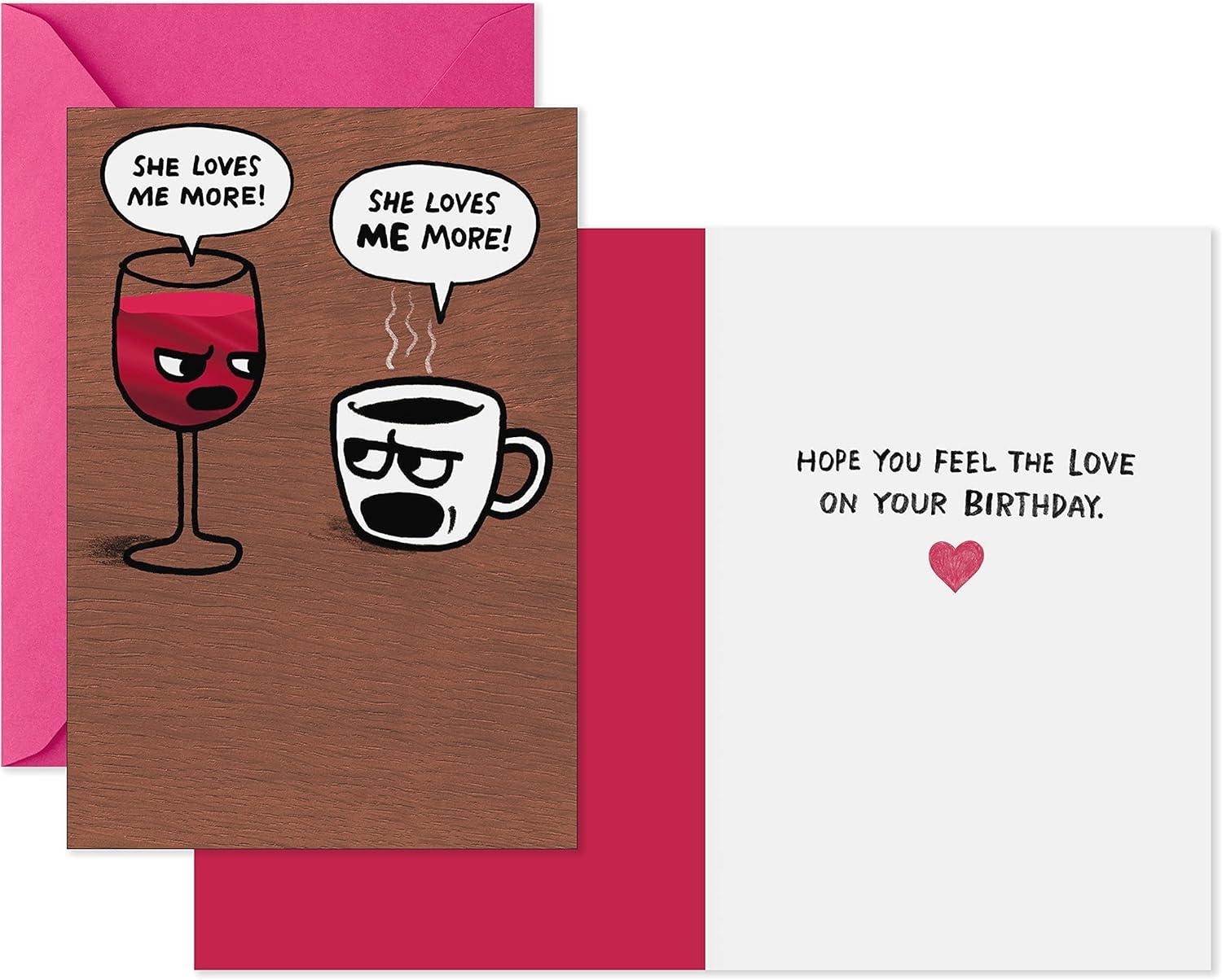 imageHallmark Shoebox Funny Birthday Card Too Old for TikTokTRex Wine and Coffee