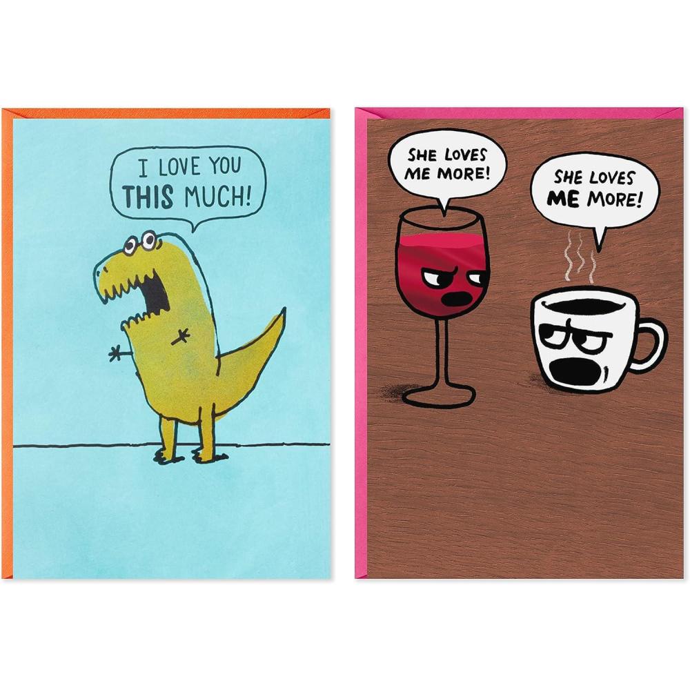 imageHallmark Shoebox Funny Birthday Card Too Old for TikTokTRex Wine and Coffee