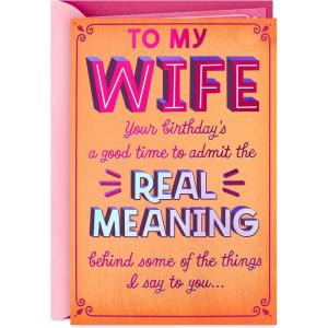 Hallmark Funny Birthday Card for Wife (Really Mean It)