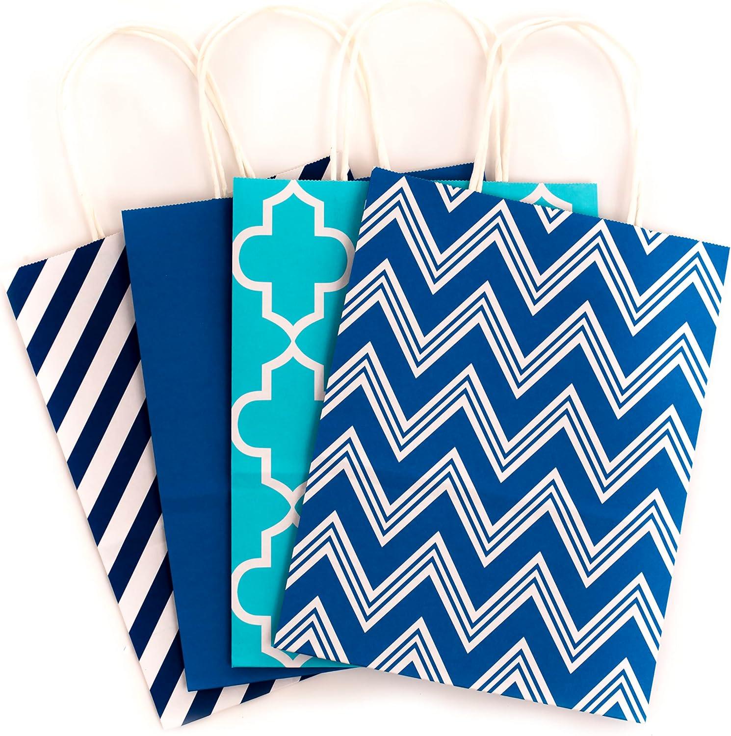 imageHallmark 10quot Medium Gift Bag Assortment Pack of 12 in Kraft Grey Black Pink Blue Solids and Patterns for Birthdays Baby Showers Bridal Showers or Any OccasionPink