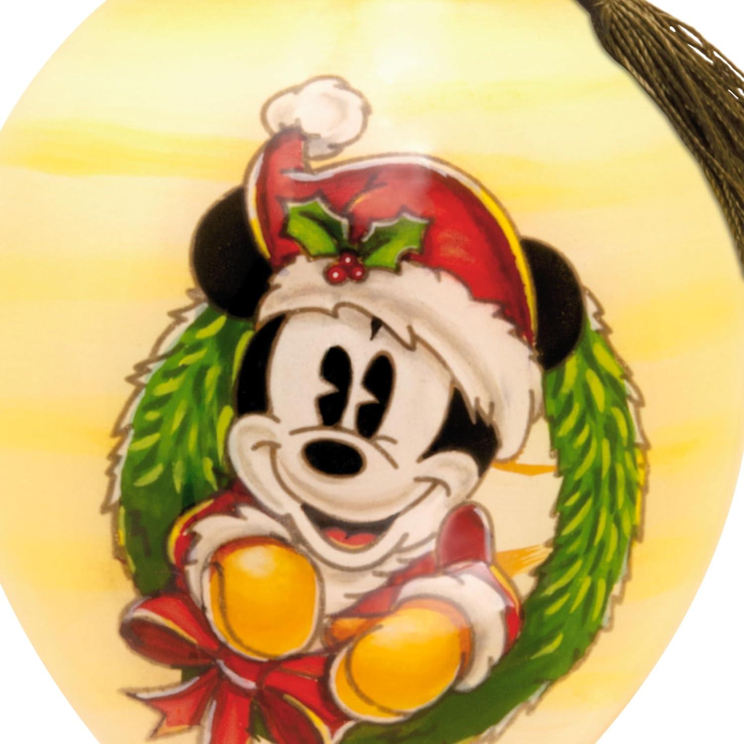 imageHallmark Disney Mickey Mouse Holding Ornament Christmas OrnamentHand Painted Glass