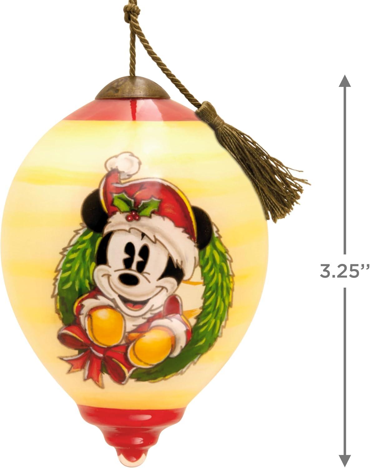 imageHallmark Disney Mickey Mouse Holding Ornament Christmas OrnamentHand Painted Glass