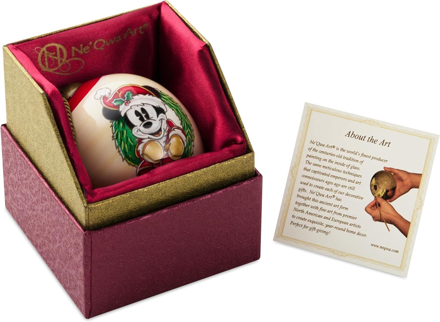 imageHallmark Disney Mickey Mouse Holding Ornament Christmas OrnamentHand Painted Glass