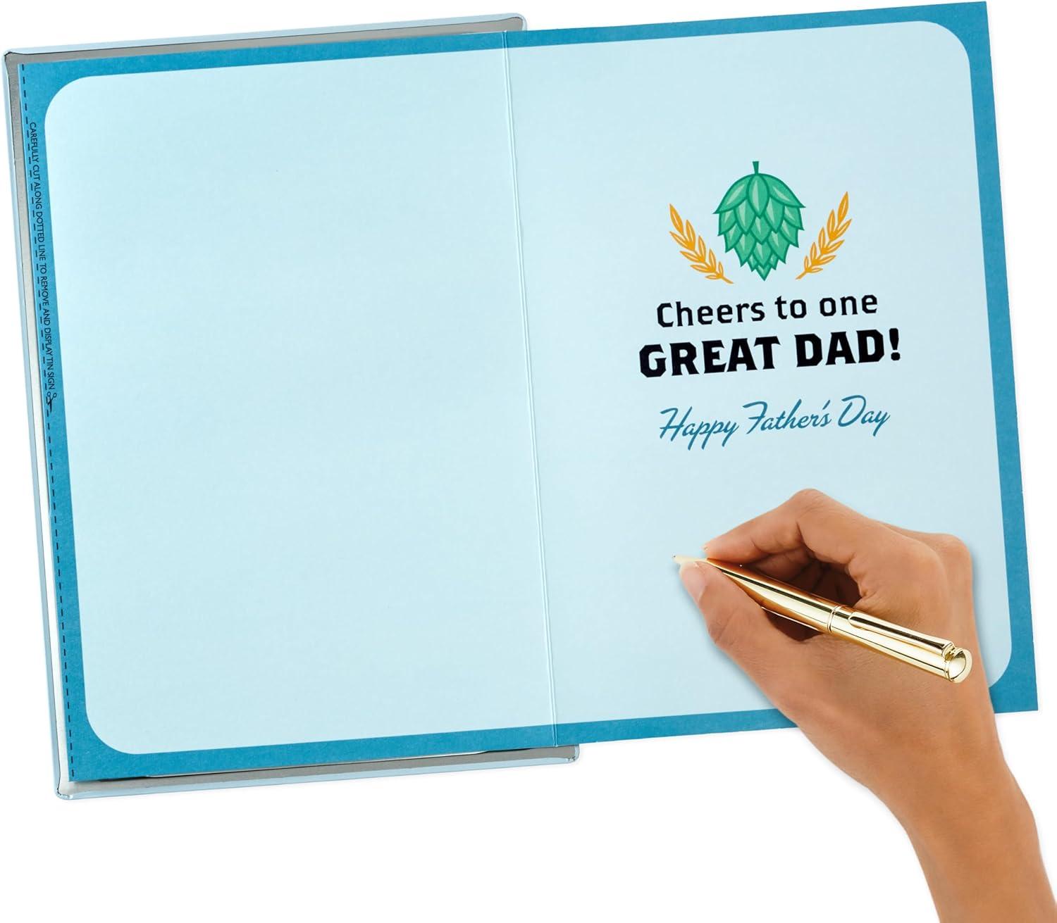 imageHallmark Fathers Day Card with Removable Tin Sign BeerBeer Removable Tin Sign