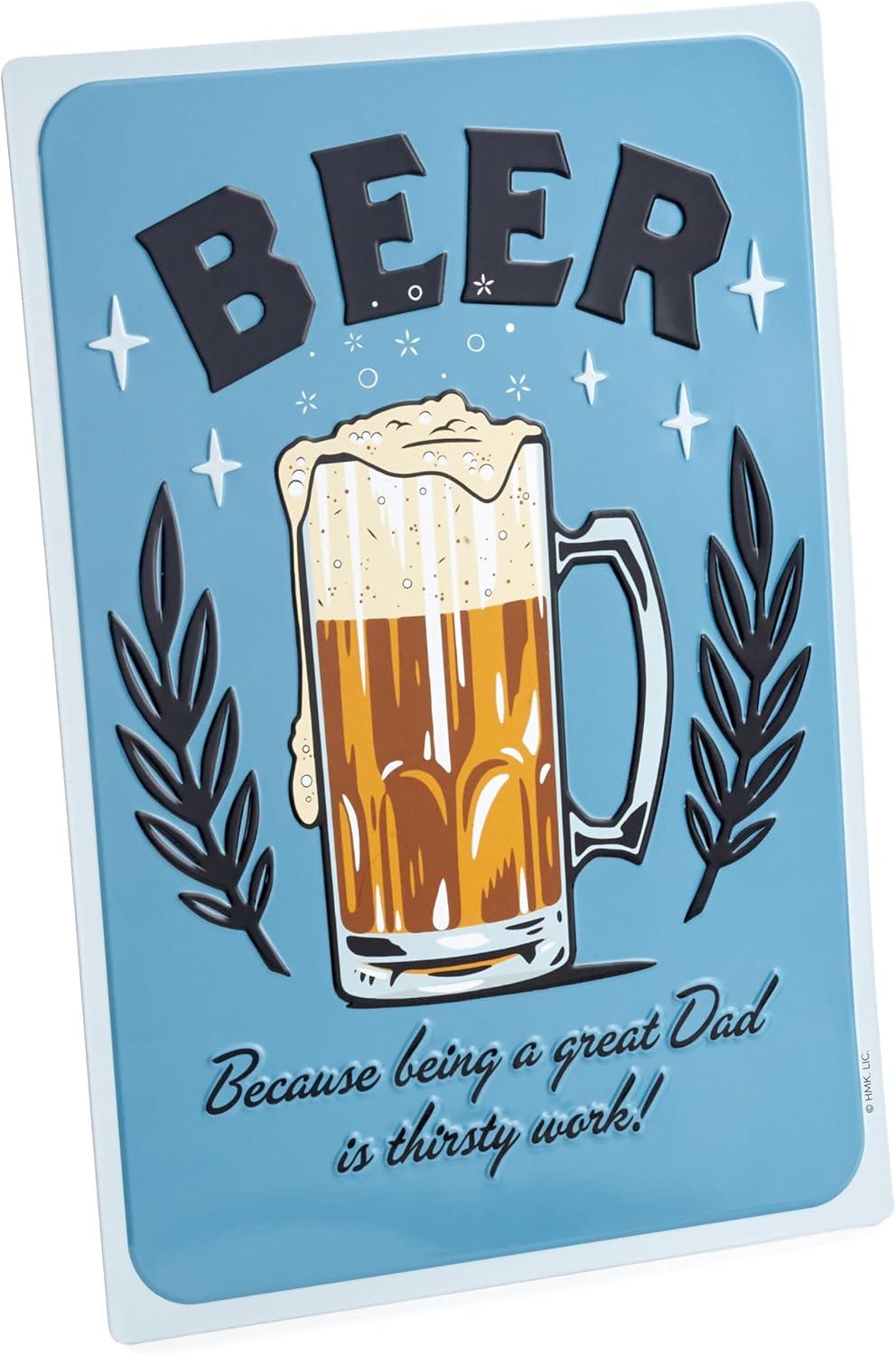 imageHallmark Fathers Day Card with Removable Tin Sign BeerBeer Removable Tin Sign