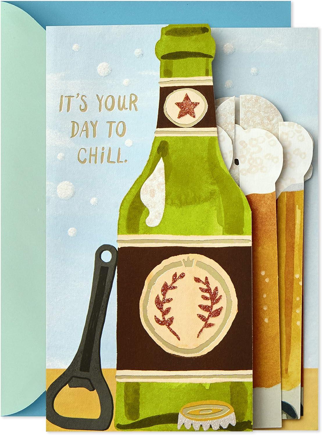 imageHallmark Fathers Day Card with Removable Tin Sign BeerPop Up Beer