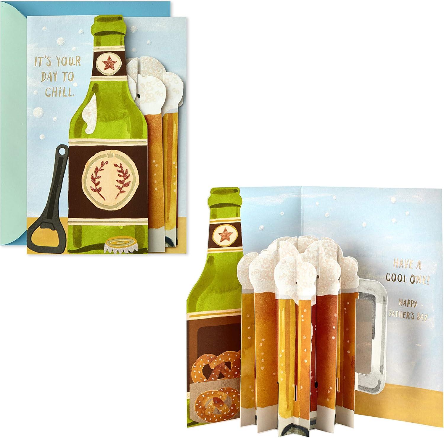 imageHallmark Fathers Day Card with Removable Tin Sign BeerPop Up Beer