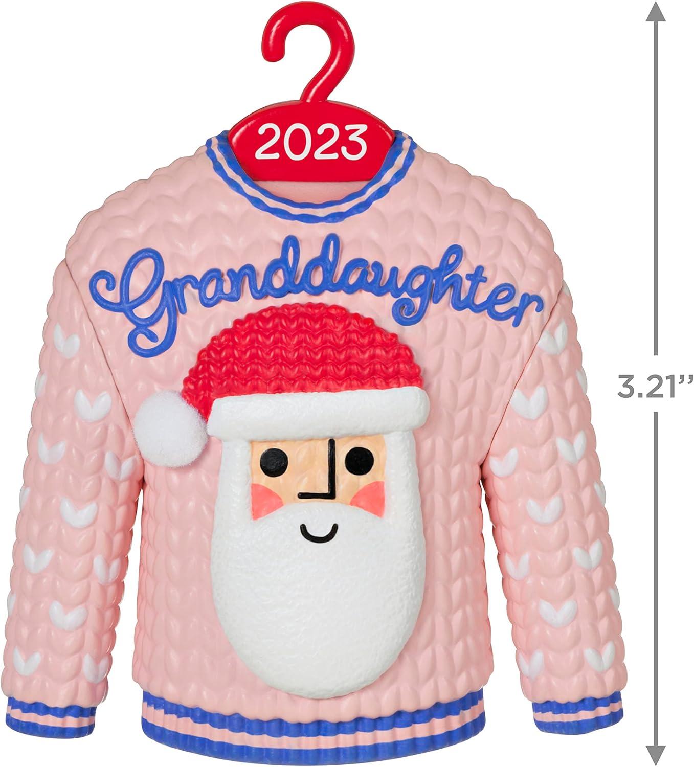 imageHallmark Keepsake Christmas Ornament 2024 Grandson Snowboarding Snowman 2024 Family Gifts2023 Granddaughter Christmas Sweater