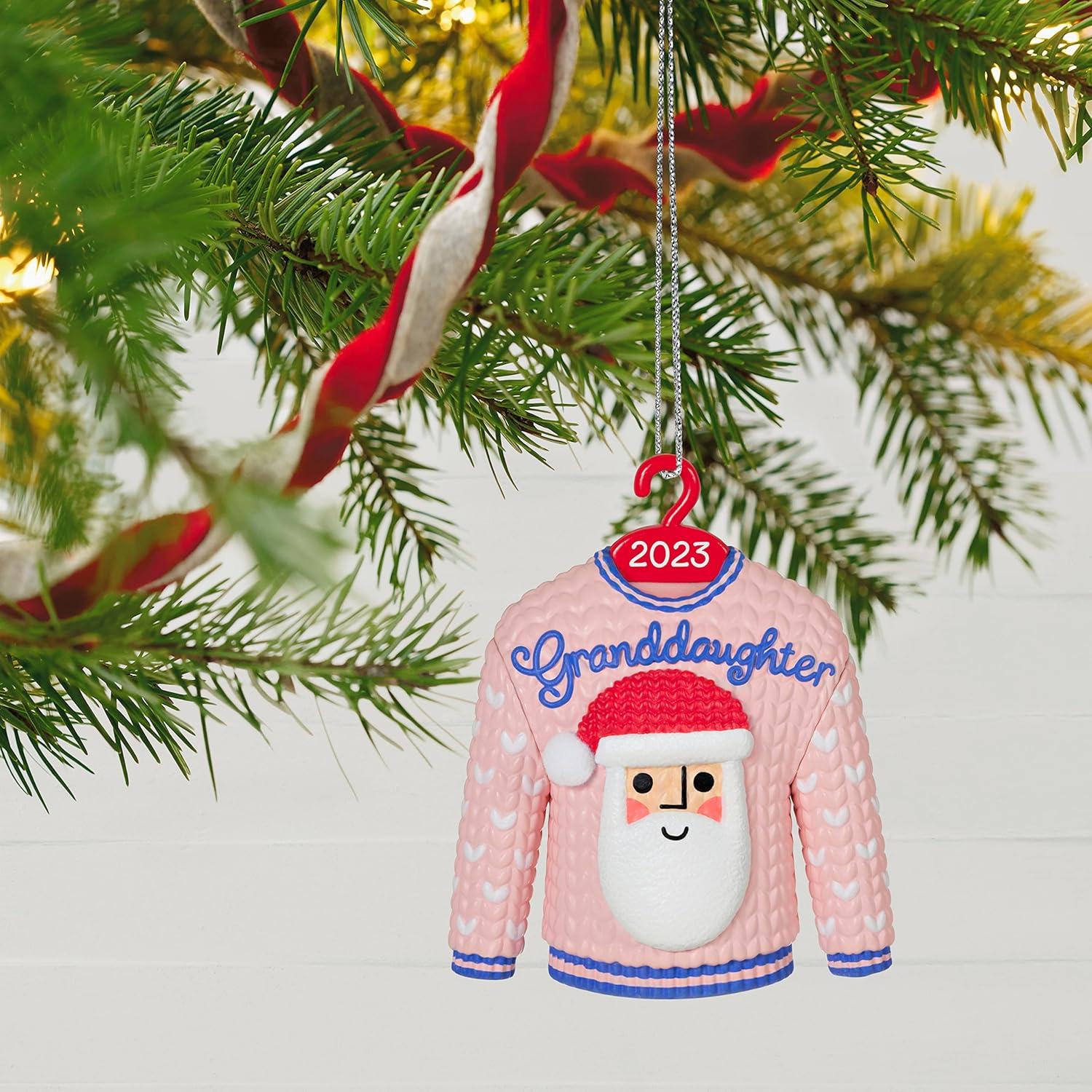 imageHallmark Keepsake Christmas Ornament 2024 Grandson Snowboarding Snowman 2024 Family Gifts2023 Granddaughter Christmas Sweater