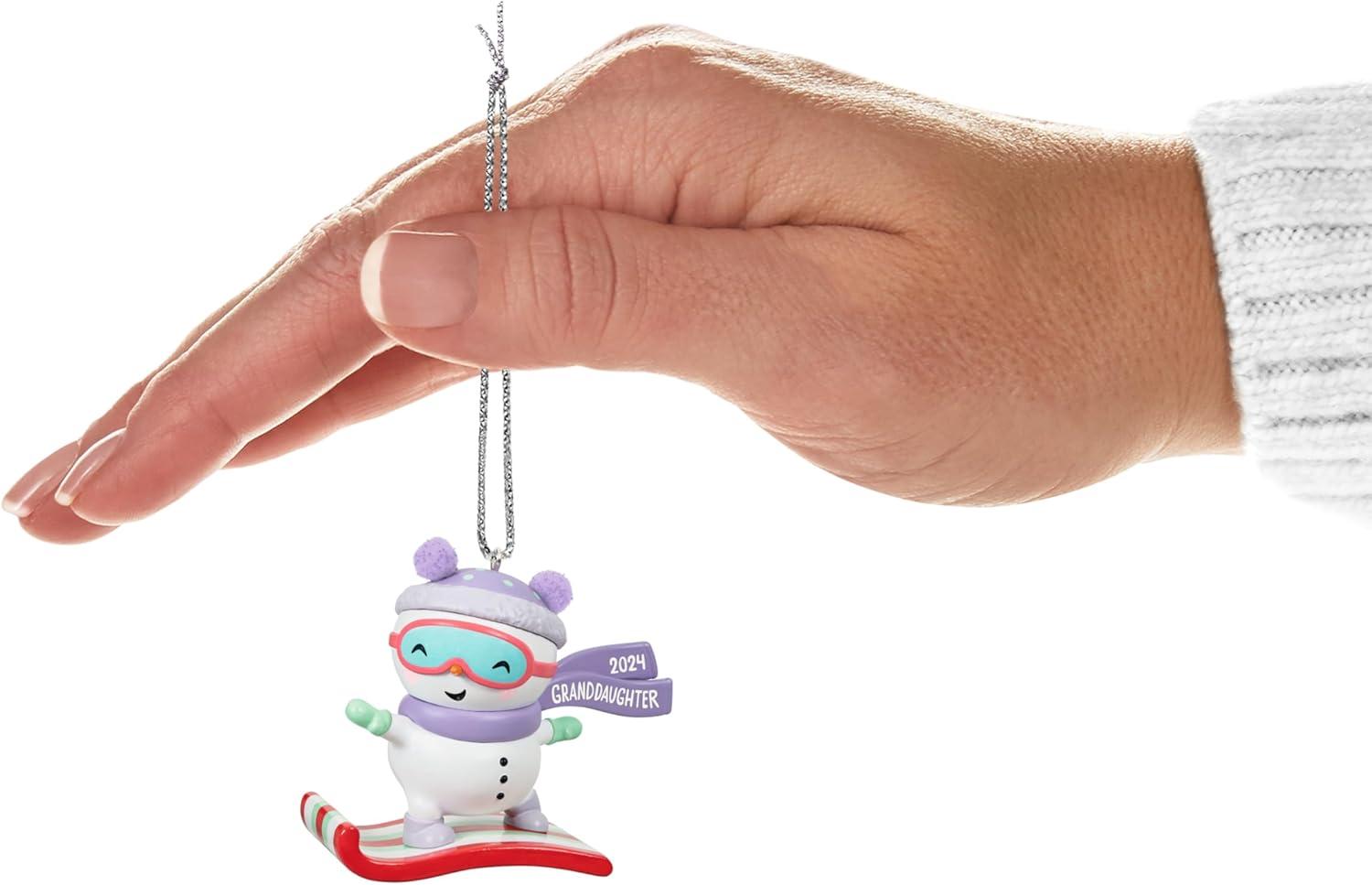 imageHallmark Keepsake Christmas Ornament 2024 Grandson Snowboarding Snowman 2024 Family Gifts2024 Granddaughter Snowboarding