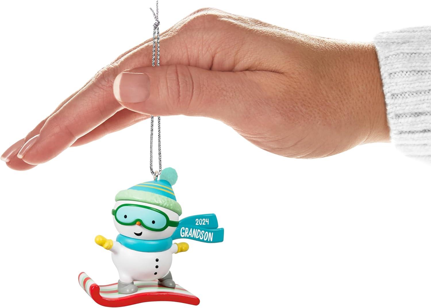 imageHallmark Keepsake Christmas Ornament 2024 Grandson Snowboarding Snowman 2024 Family Gifts2024 Grandson Snowboarding