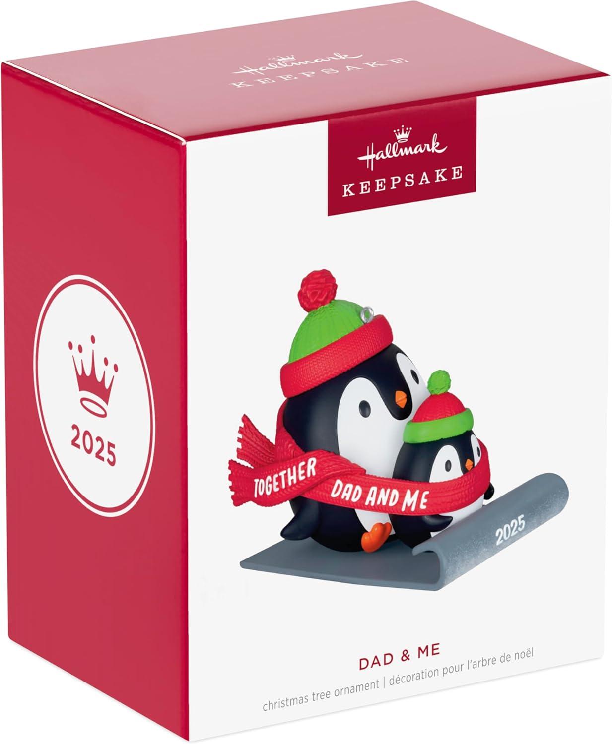 imageHallmark Keepsake Christmas Ornament 2024 Grandson Snowboarding Snowman 2024 Family Gifts2025 Dad  Me Penguins
