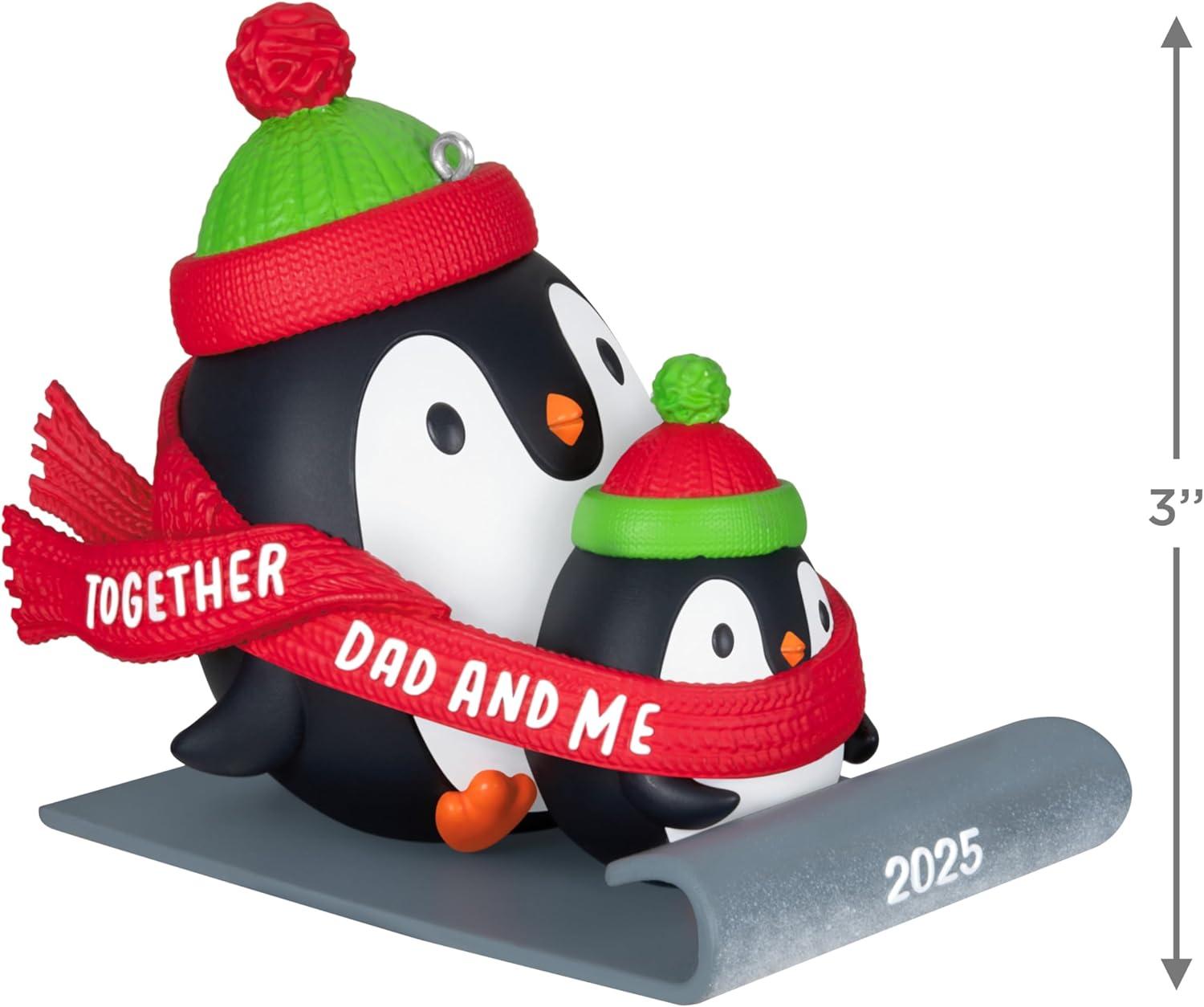 imageHallmark Keepsake Christmas Ornament 2024 Grandson Snowboarding Snowman 2024 Family Gifts2025 Dad  Me Penguins