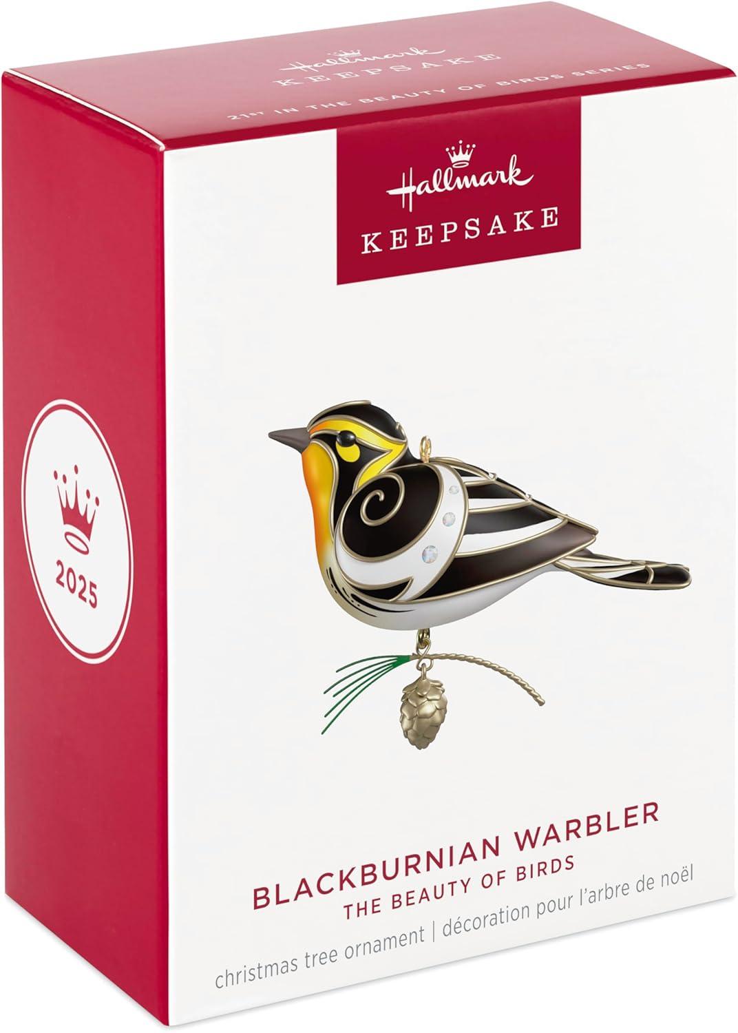 imageHallmark Keepsake Christmas Ornament 2024 The Beauty of Birds VioletGreen Swallow Gift for HerBlackburnian Warbler