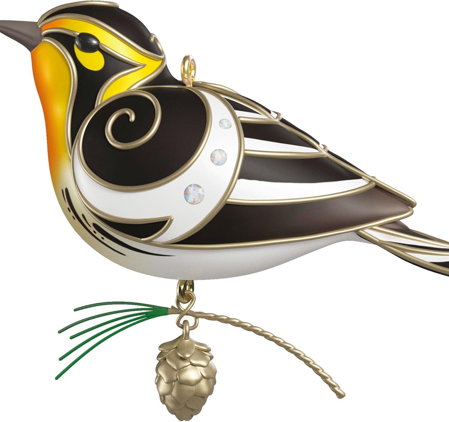 imageHallmark Keepsake Christmas Ornament 2024 The Beauty of Birds VioletGreen Swallow Gift for HerBlackburnian Warbler