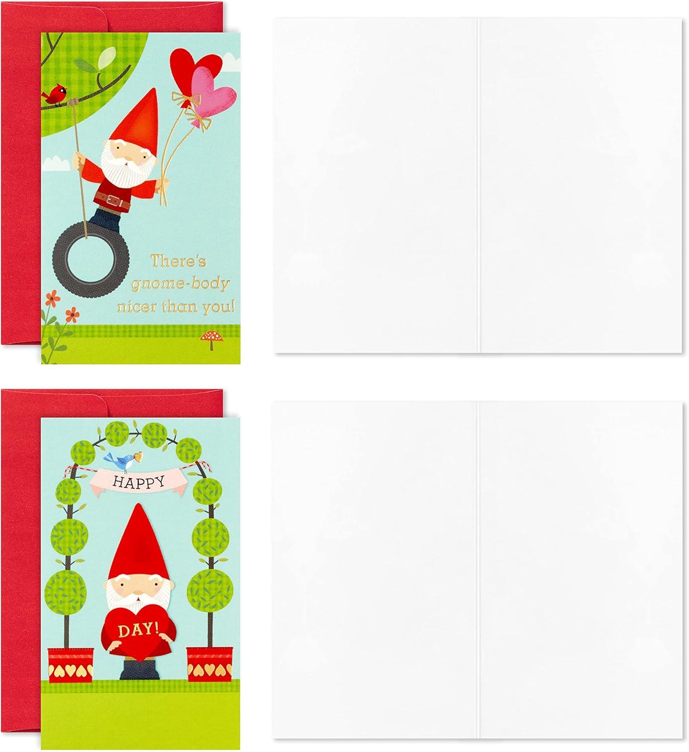 imageHallmark Mini Valentines Day Cards and Stickers for Kids School Dogs 32 Classroom Valentines with EnvelopesGnomes Folded Mini Valentines