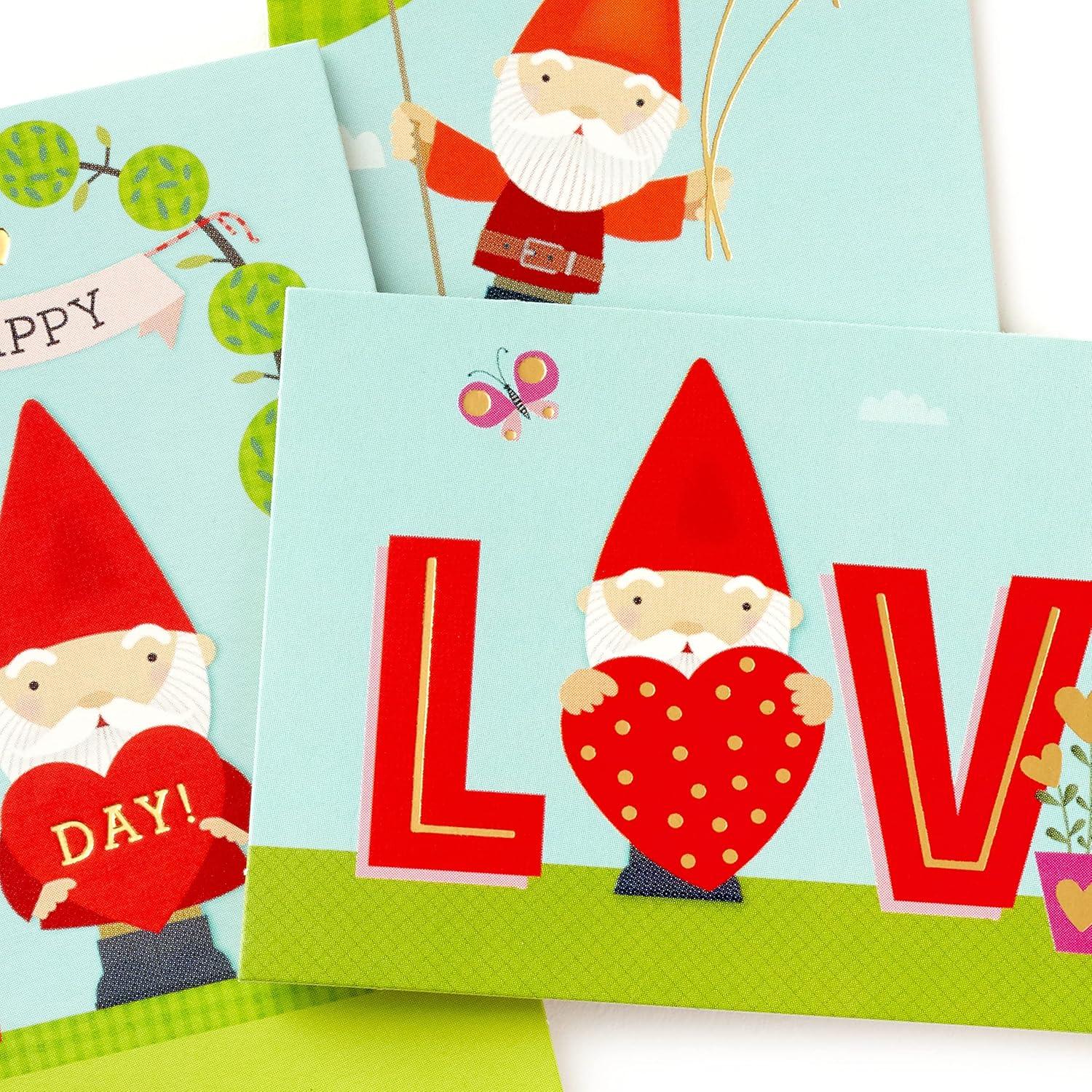 imageHallmark Mini Valentines Day Cards and Stickers for Kids School Dogs 32 Classroom Valentines with EnvelopesGnomes Folded Mini Valentines