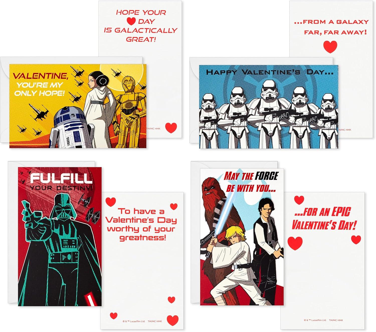 imageHallmark Minions Valentines Day Cards and Mailbox for Kids School Classroom Exchange 1 Box 32 Valentine Cards 35 Stickers 1 Teacher CardStar Wars Light and Music Box