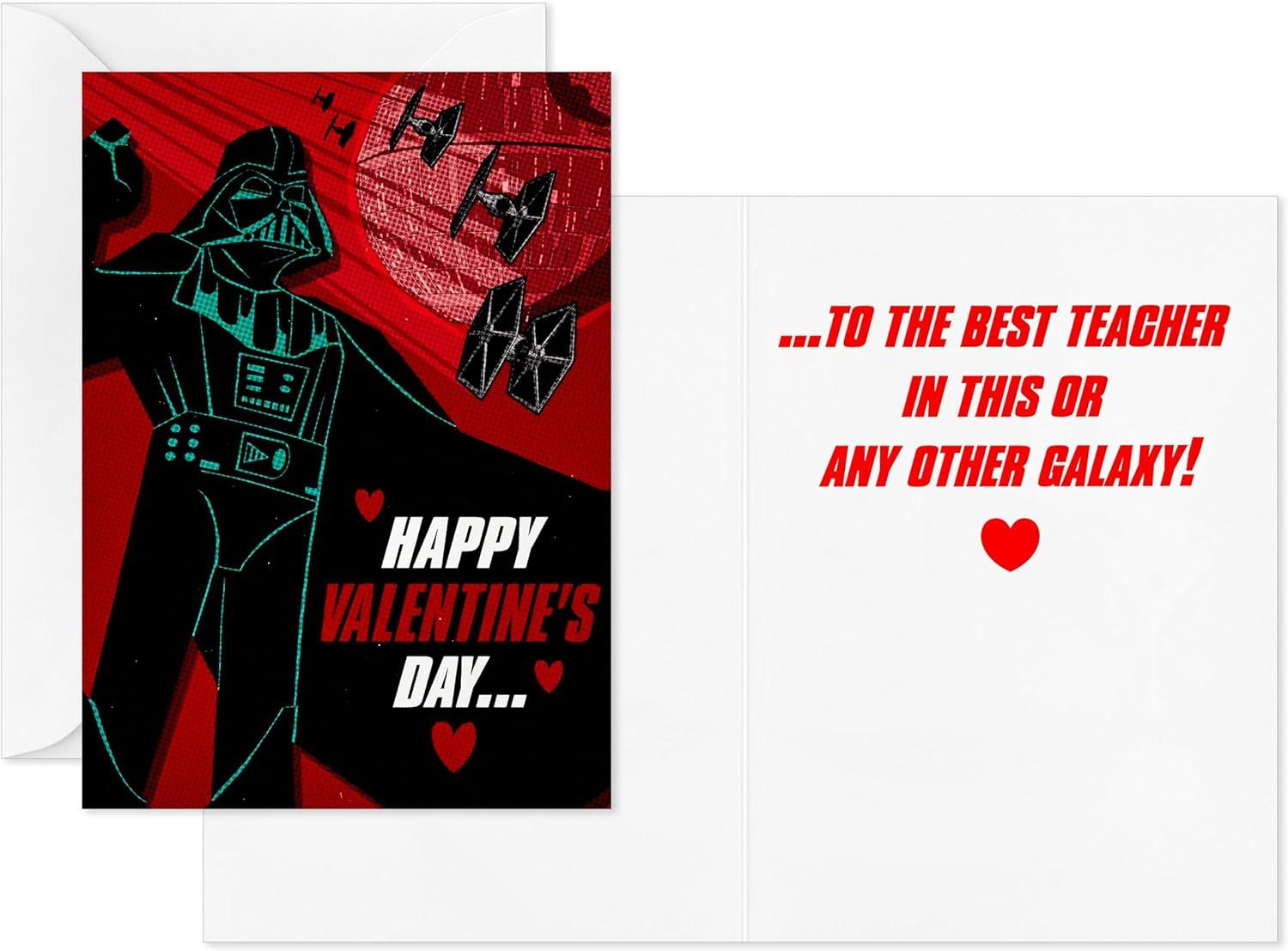 imageHallmark Minions Valentines Day Cards and Mailbox for Kids School Classroom Exchange 1 Box 32 Valentine Cards 35 Stickers 1 Teacher CardStar Wars Light and Music Box