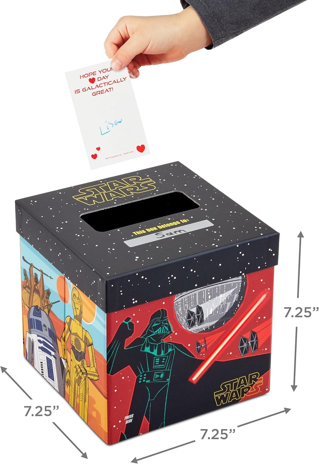 imageHallmark Minions Valentines Day Cards and Mailbox for Kids School Classroom Exchange 1 Box 32 Valentine Cards 35 Stickers 1 Teacher CardStar Wars Light and Music Box
