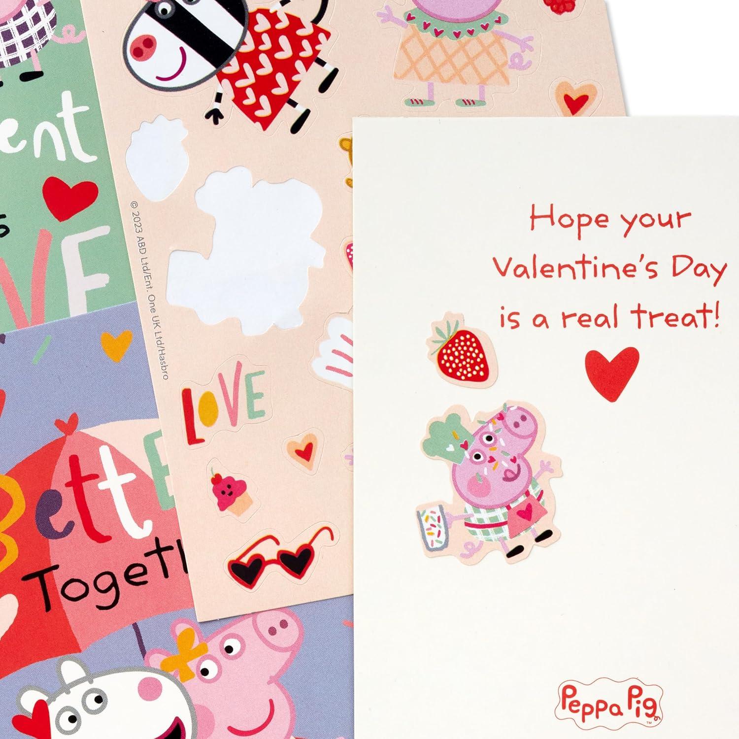 imageHallmark Peppa Pig Valentines Day Cards and Stickers for Kids School 24 Classroom Valentines with EnvelopesPeppa Pig Valentines with Stickers