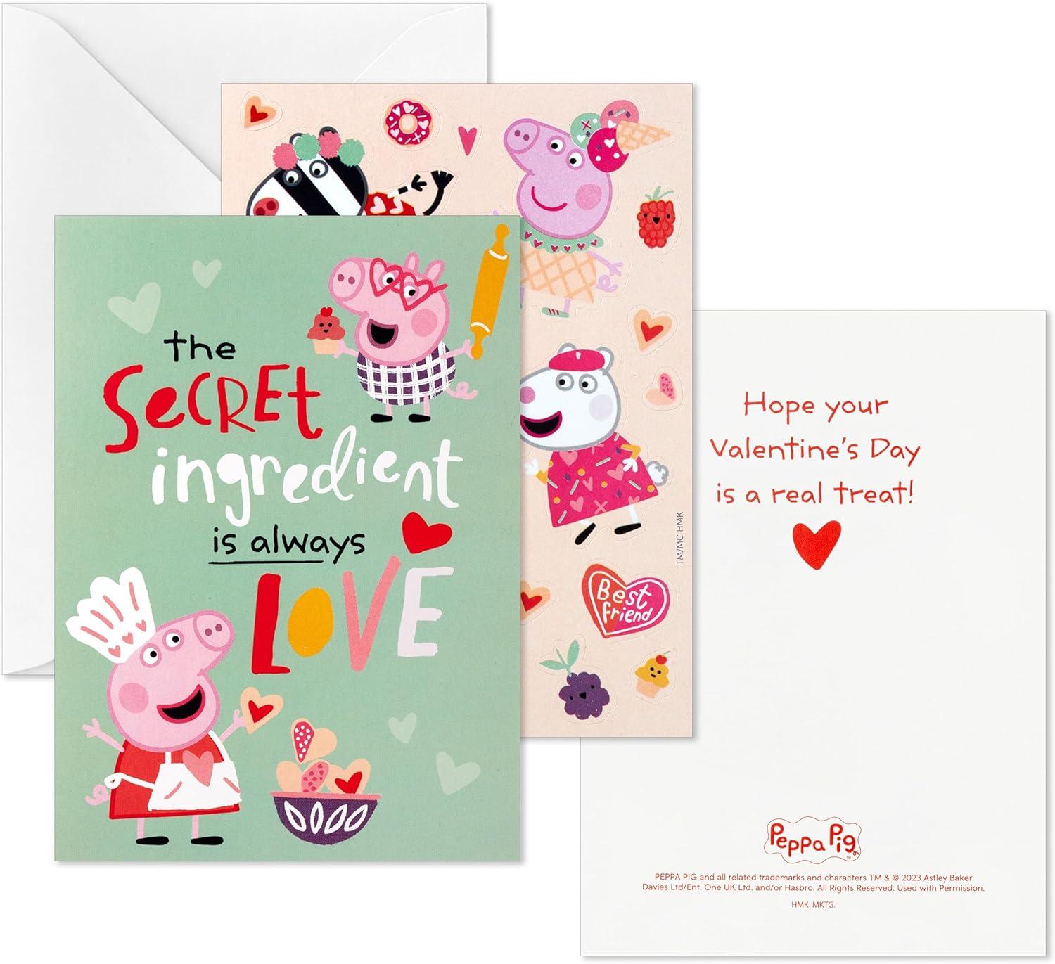 imageHallmark Peppa Pig Valentines Day Cards and Stickers for Kids School 24 Classroom Valentines with EnvelopesPeppa Pig Valentines with Stickers