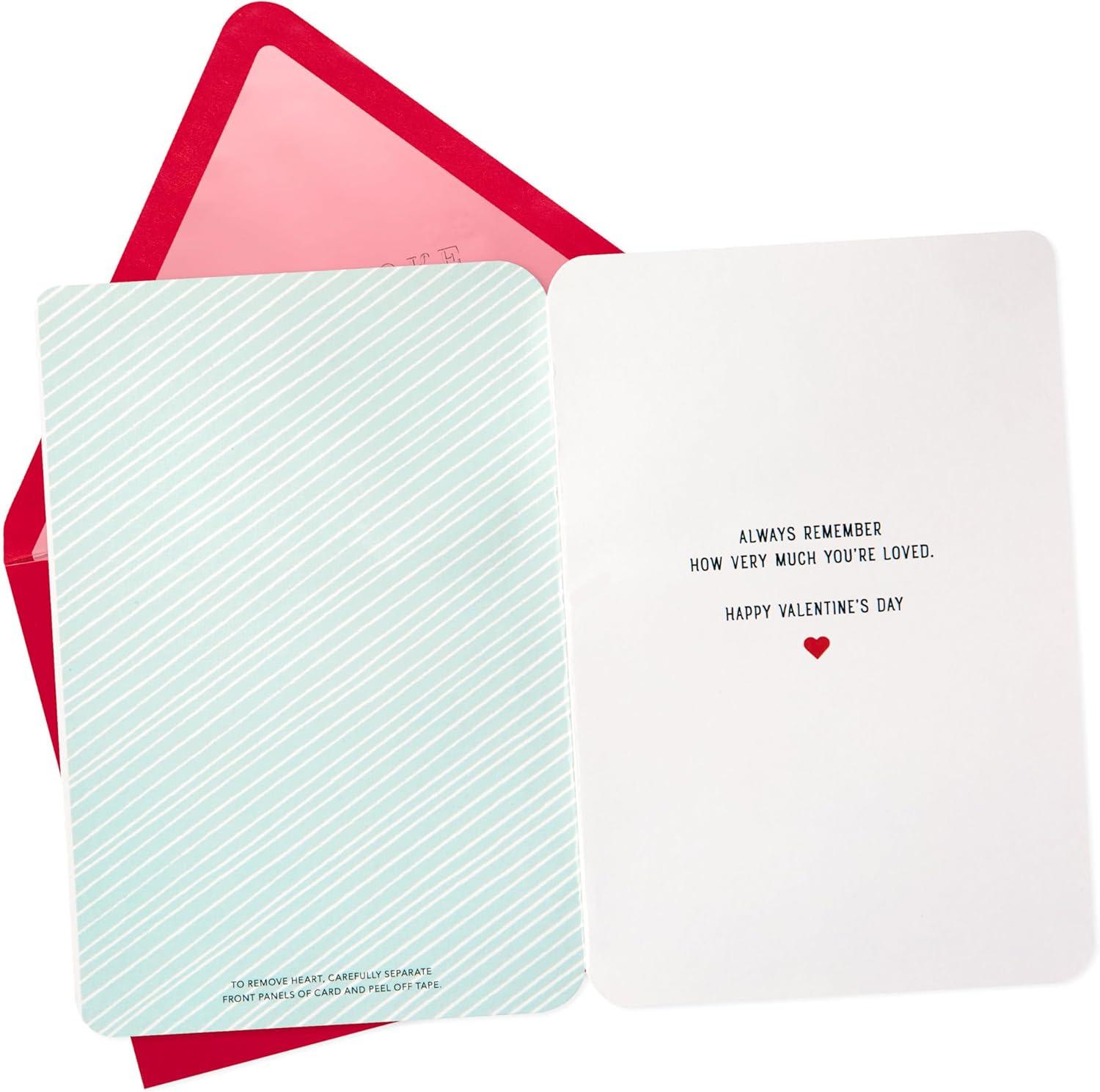 imageHallmark Signature Valentines Day Card for Kids Removable Felt Heart Ornament