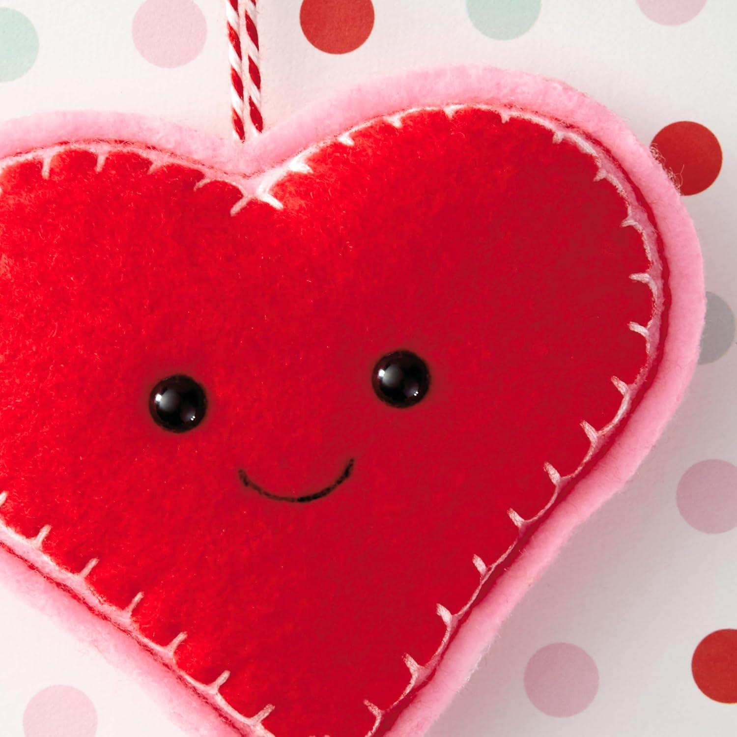 imageHallmark Signature Valentines Day Card for Kids Removable Felt Heart Ornament