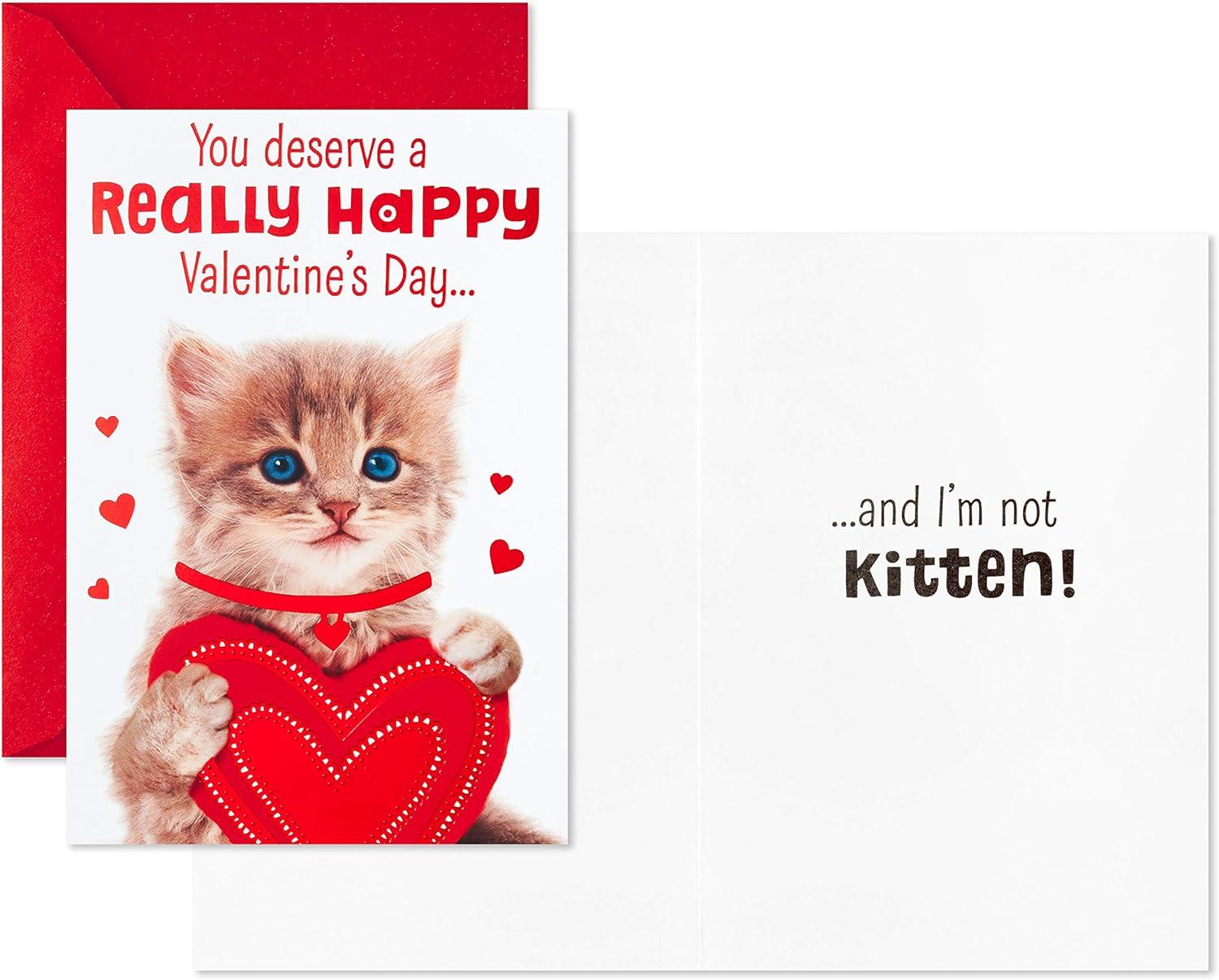 imageHallmark Valentines Day Cards Assortment Puppy and Kitten 6 Valentines Day Cards with EnvelopesPuppy and Kitten