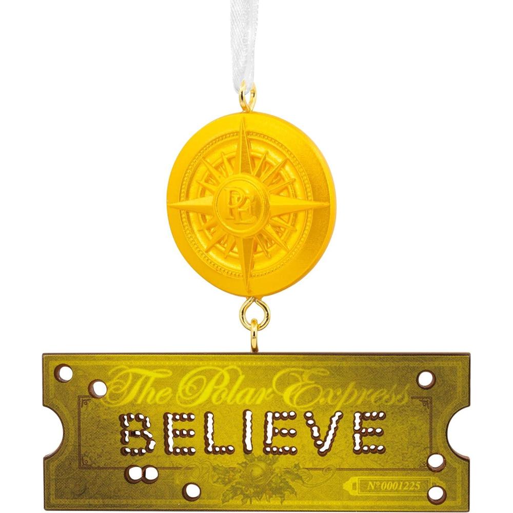 imageHallmark Frosty The Snowman with Presents Christmas OrnamentTrain Ticket and Compass