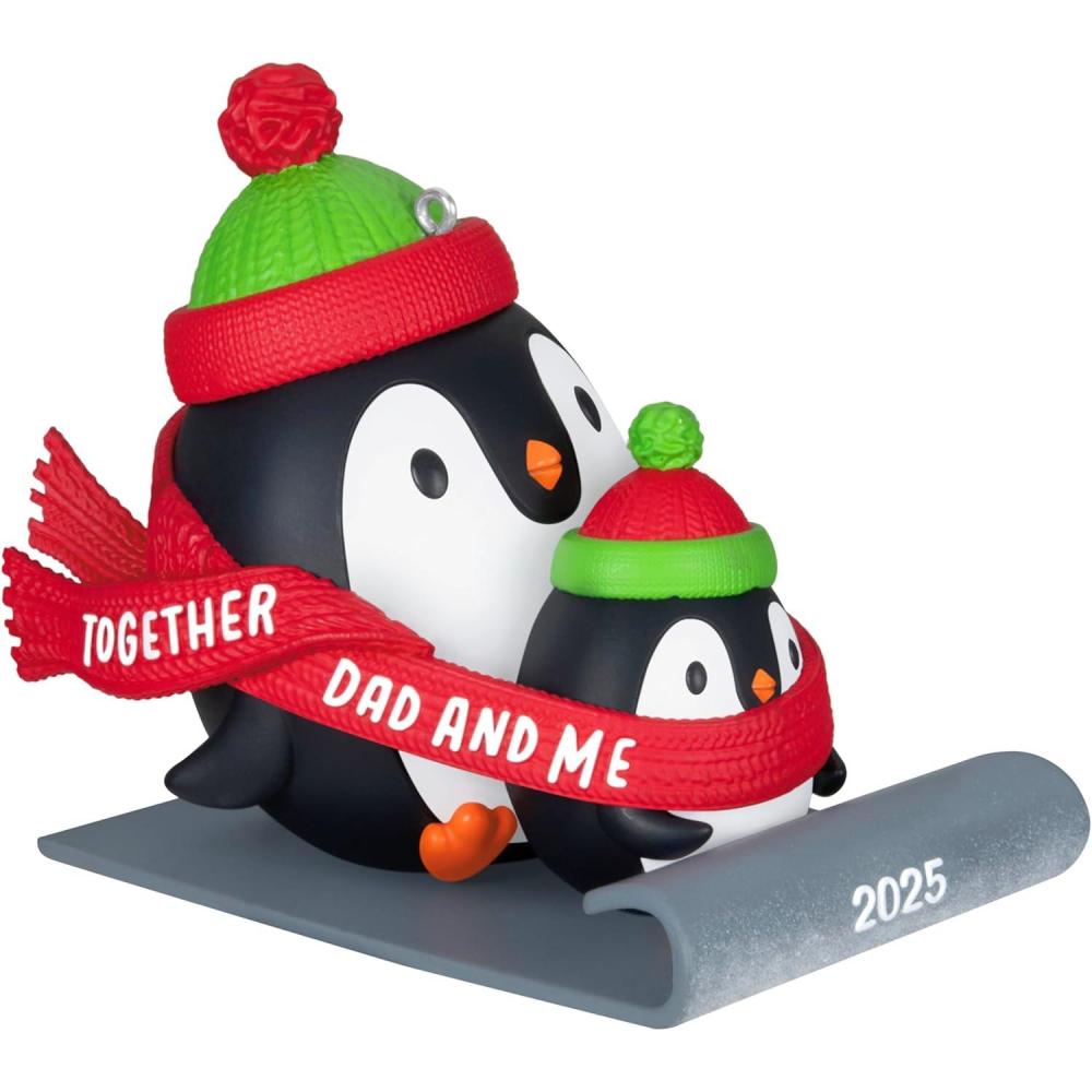 imageHallmark Keepsake Christmas Ornament 2024 Grandson Snowboarding Snowman 2024 Family Gifts2025 Dad  Me Penguins
