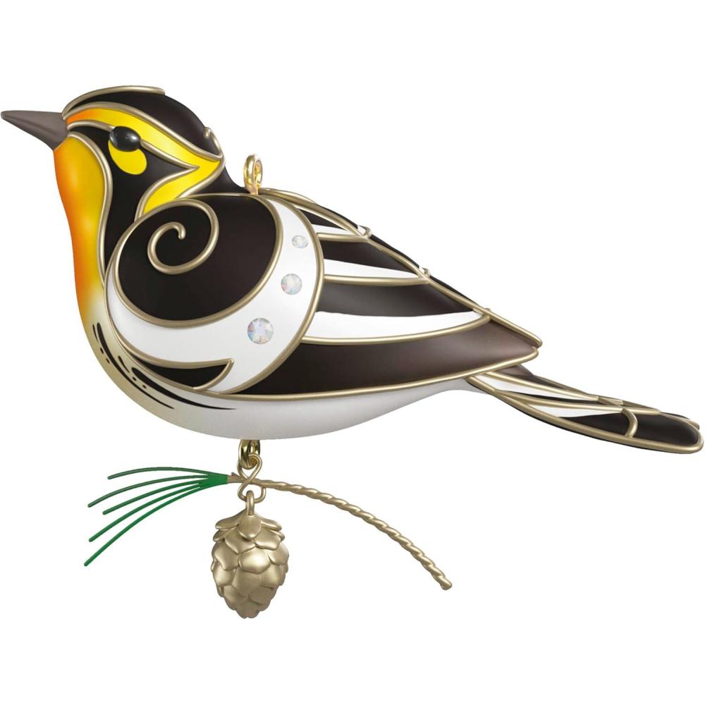 imageHallmark Keepsake Christmas Ornament 2024 The Beauty of Birds VioletGreen Swallow Gift for HerBlackburnian Warbler