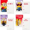 Hallmark Minions Valentines Day Cards and Mailbox for Kids School Classroom Exchange (1 Box, 32 Valentine Cards, 35 Stickers, 1 Teacher Card)(Minions)